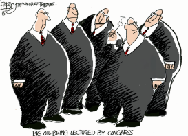 BIG OIL HEARS A WHO by Pat Bagley