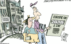 EUROPE ON  A DAY by Mike Keefe