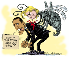 TELL HILLARY TO PULL OUT by Daryl Cagle