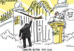 CHARLTON HESTON by Pat Bagley