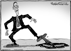 BARACK OBAMA AMARGADO, AFERRADO by Bob Englehart