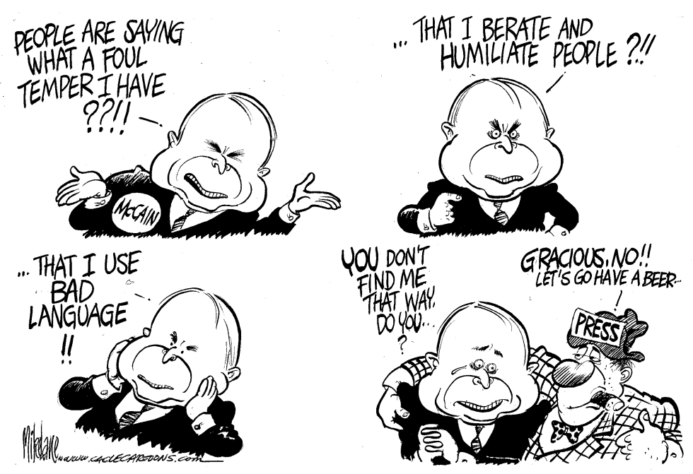  MCCAIN AND THE PRESS by Mike Lane