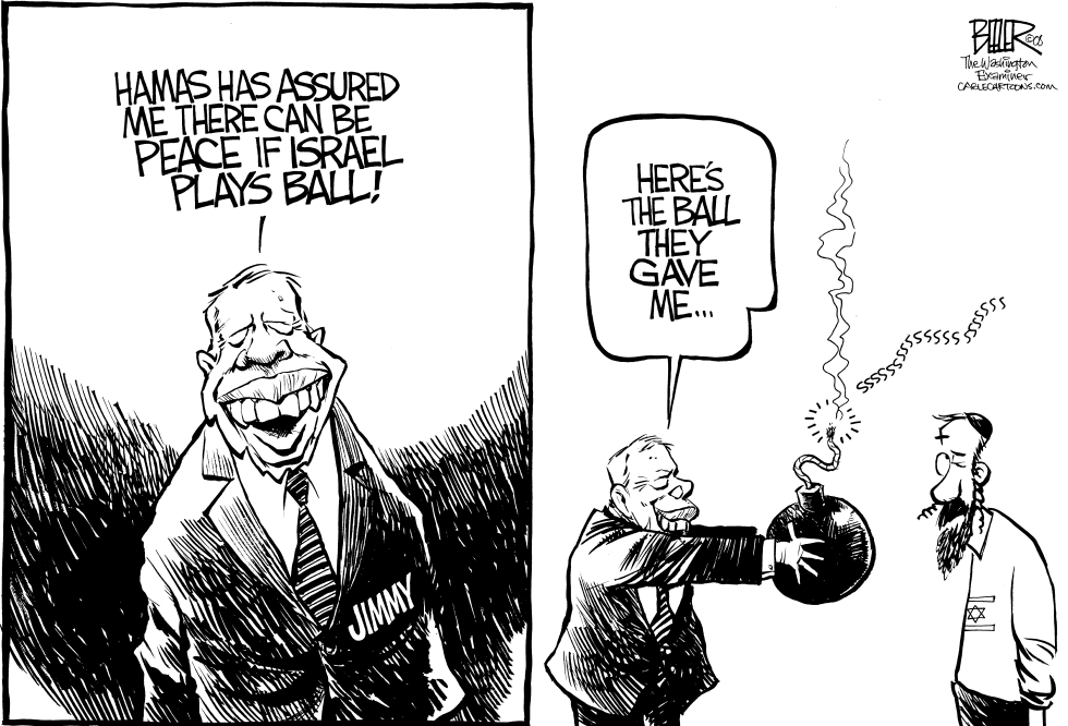  JIMMY CARTER AND HAMAS by Nate Beeler