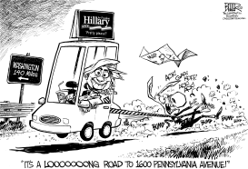 ON THE ROAD WITH HILLARY by Nate Beeler