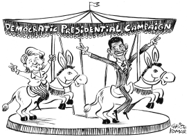 DEMOCRATIC MERRY-GO-ROUND - B&W by Christo Komarnitski