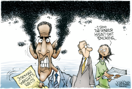 OBAMA STILL SMOKING by John Cole