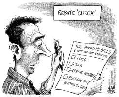 REBATE CHECK by Adam Zyglis