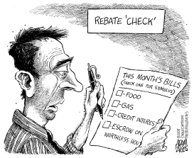 REBATE CHECK by Adam Zyglis