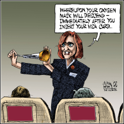 EXTRA AIRLINE CHARGES by Aislin