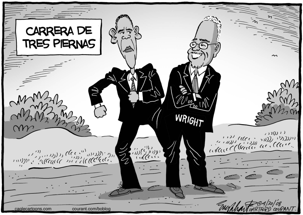  OBAMA Y WRIGHT by Bob Englehart