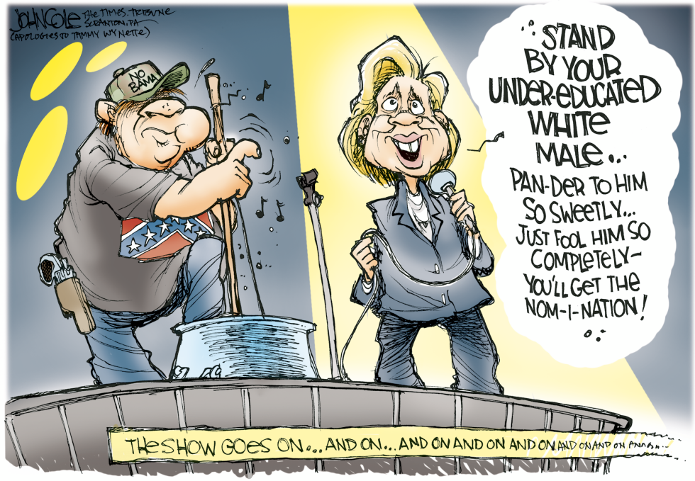  HILLARY STANDS BY HER MAN by John Cole