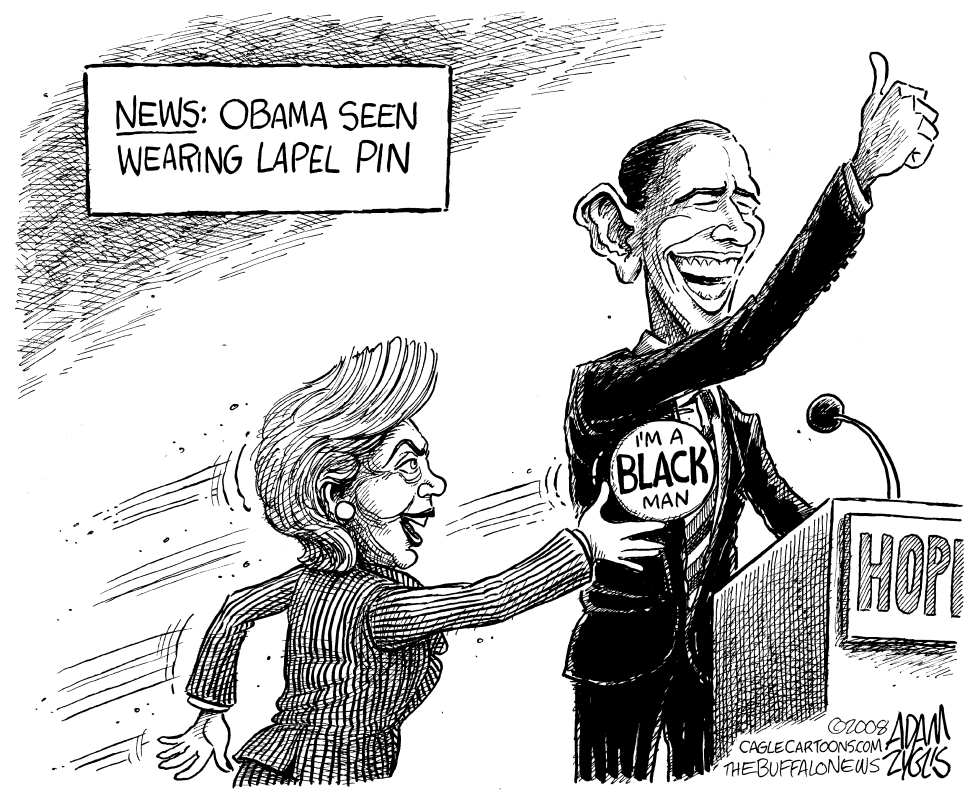  OBAMA LAPEL PIN by Adam Zyglis