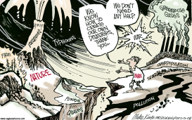 NATURAL AND UNNATURAL DISASTERS by Mike Keefe