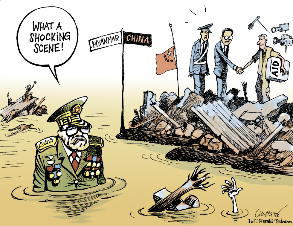  DISASTERS IN BURMA AND CHINA by Patrick Chappatte