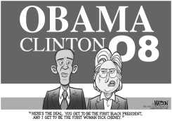 OBAMA CLINTON 2008 by RJ Matson