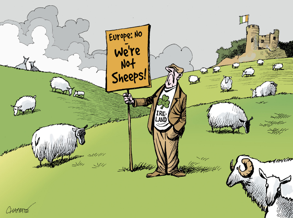  IRELAND SAYS NO TO EUROPE by Patrick Chappatte