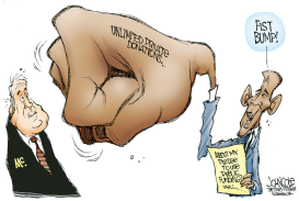 OBAMA MONEY BUMP by John Cole