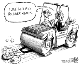 ILLEGAL SURVEILLANCE ROLL OVER by Adam Zyglis