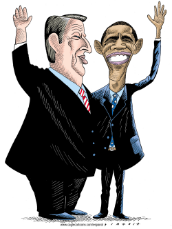 OBAMA AND AL GORE  by Osmani Simanca