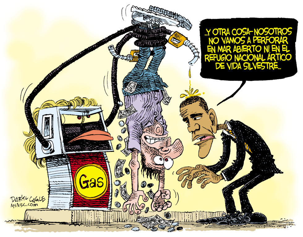  OBAMA Y LOS ALTOS PRECIOS DE LA GASOLINA by Daryl Cagle