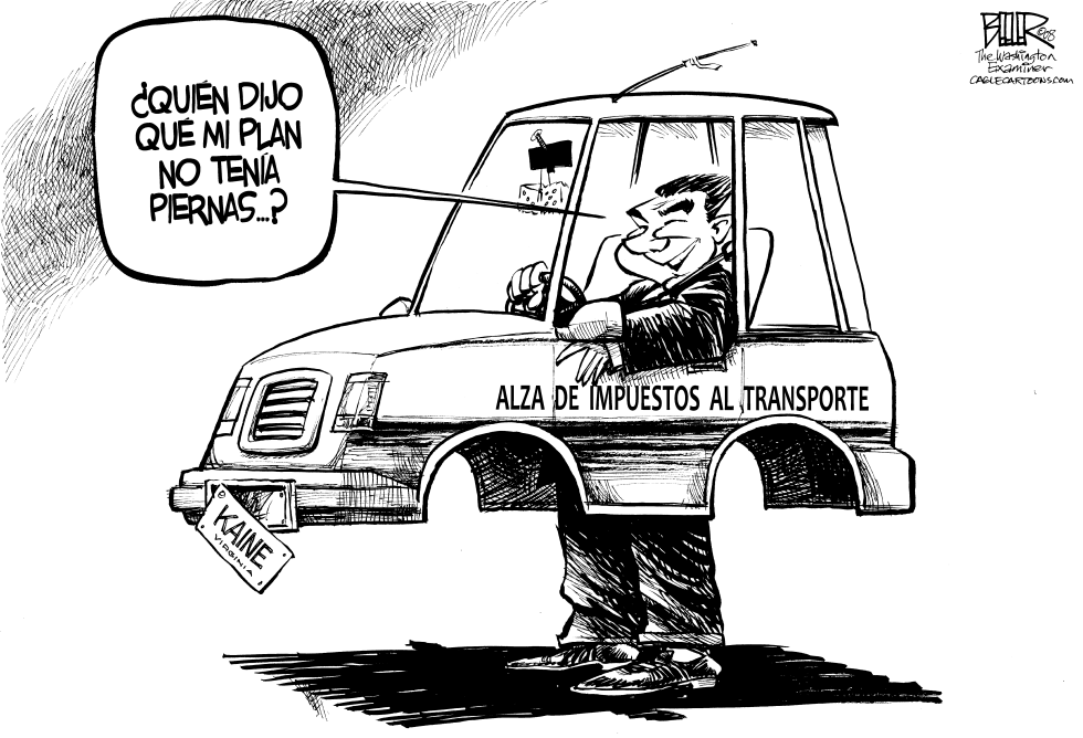  KAINE TRATA DE VENDER EL ALZA DE IMPUESTOS by Nate Beeler