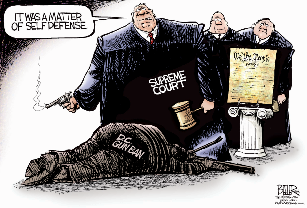  GUN BAN GUNNED DOWN  by Nate Beeler