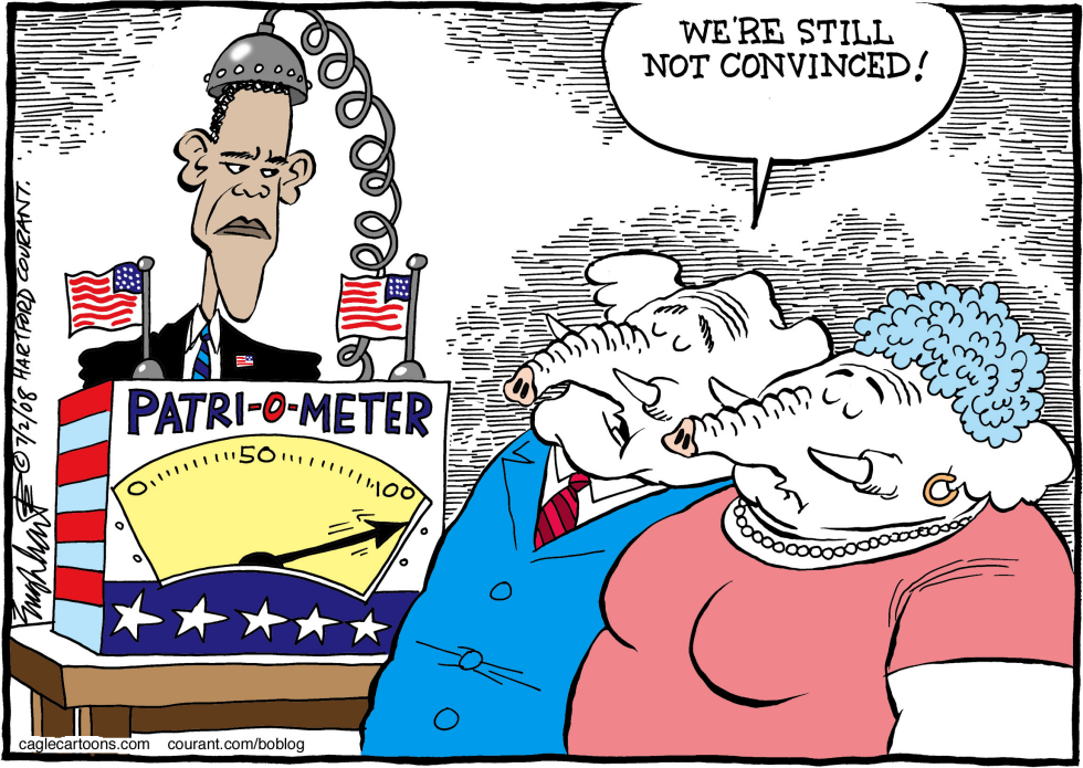  PATRIOTIC OBAMA by Bob Englehart