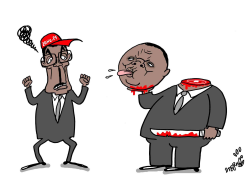 MUGABE AND TSVANGIRAI by Stephane Peray