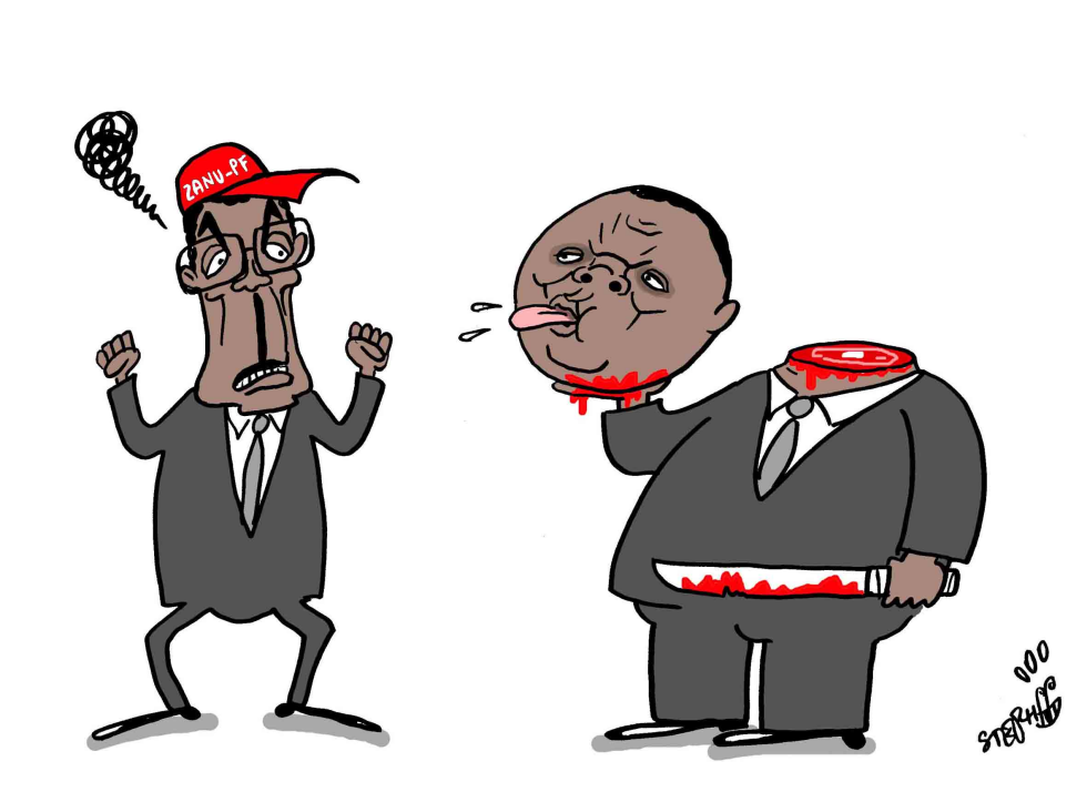  MUGABE AND TSVANGIRAI by Stephane Peray