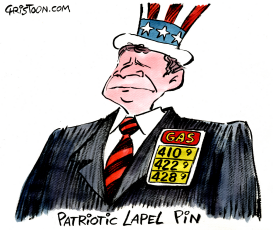 BUSH'S PATRIOTIC LAPEL PIN  by Christo Komarnitski