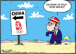 BUSH GOES TO CHINA  by Bob Englehart