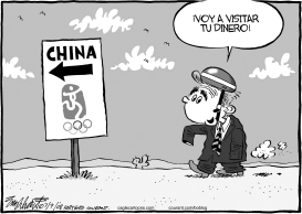 BUSH VA A CHINA by Bob Englehart