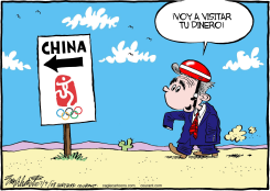 BUSH VA A CHINA  by Bob Englehart