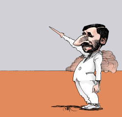 AHMADINEJAD AND A HEIL-MISSILE  by Riber Hansson