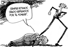 JESSE JACKSON ARRASTRADO by Pat Bagley