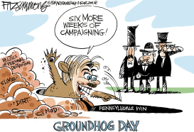 HILLARY GROUND HOG by David Fitzsimmons