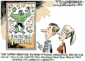 IMMIGRATION HULK by David Fitzsimmons