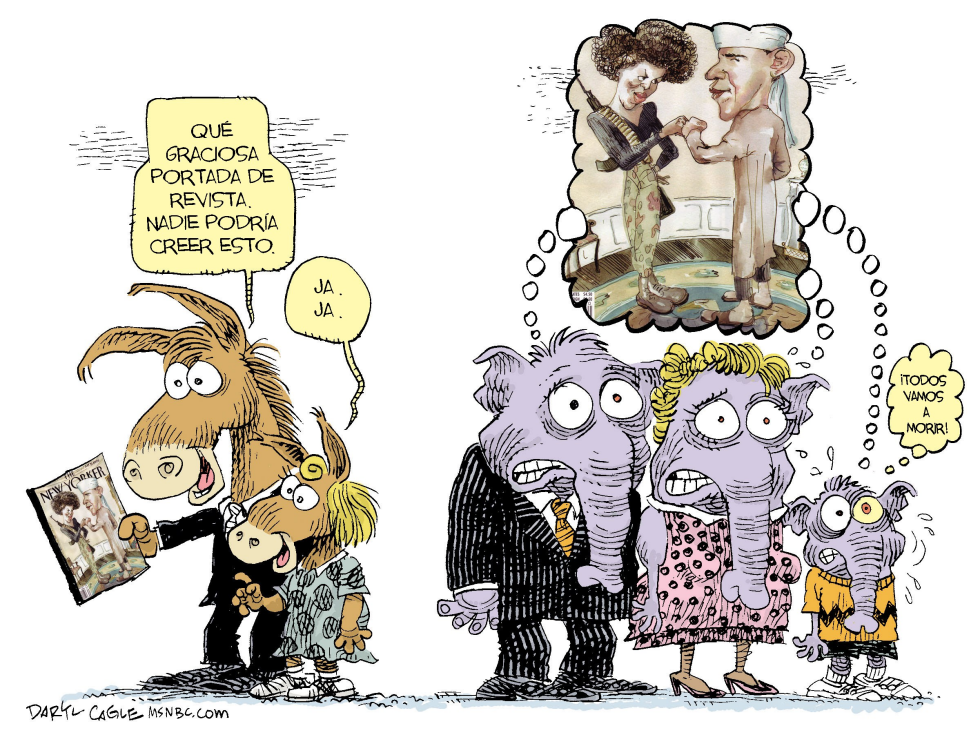  FIEBRE DE MIEDO POR PORTADA  by Daryl Cagle