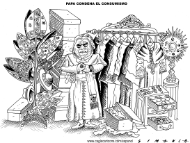 PAPA CONDENA EL INSACIABLE CONSUMISMO by Osmani Simanca