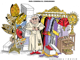 PAPA CONDENA EL INSACIABLE CONSUMISMO  by Osmani Simanca