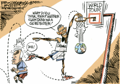 OBAMA GLOBETROTTER by David Fitzsimmons