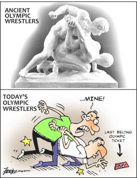 WRESTLING FOR OLYMPIC TICKETS by Manny Francisco