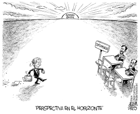 LA PERSPECTIVA DE BUSH EN EL HORIZONTE by Adam Zyglis