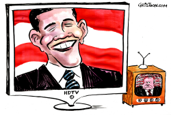 OBAMA TV SET  by Christo Komarnitski