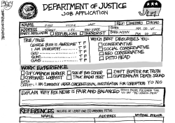 DOJ JOB APPLICATION by Pat Bagley