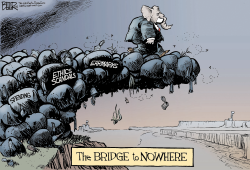 GOP BRIDGE TO NOWHERE by Nate Beeler