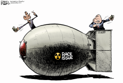 RADIOACTIVE RACIAL POLITICS by Nate Beeler