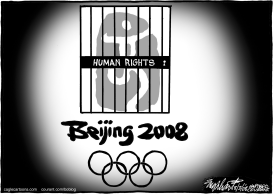 CHINA OLYMPIC PRISON by Bob Englehart