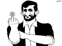 AHMADINEJAD GIVES US THE FINGER by Rainer Hachfeld