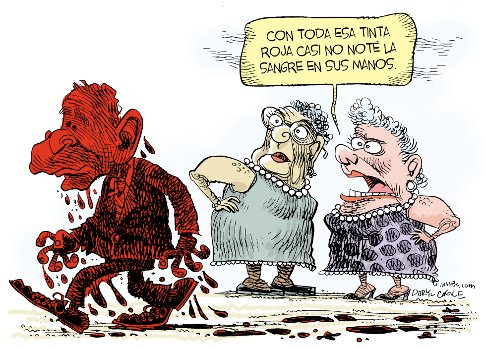  BUSH CON TINTA ROJA  by Daryl Cagle